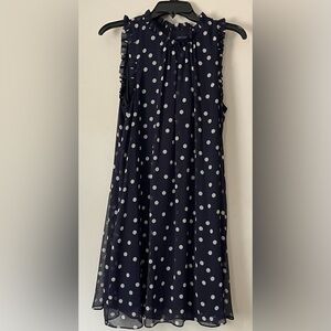 Tommy Hilfiger Blue and White Polka Dot Maxi Dress